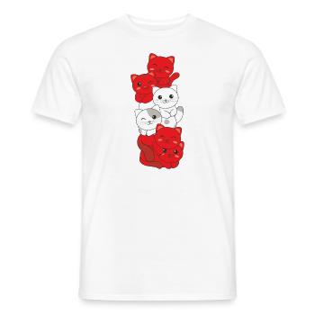 Austria flag cat German Austria cats - Men's T-Shirt - white - Front - AI Model Male 178 dark (178cm)