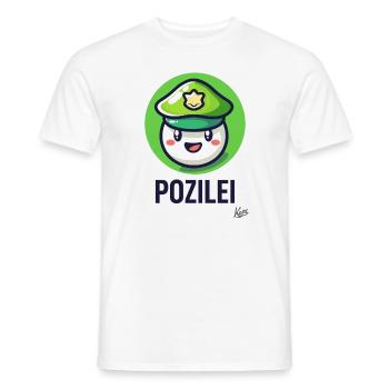 drôle de petite balle mignonne mignonne, Pozilei - T-shirt homme - blanc - Devant - AI Model Male 178 dark (178cm)