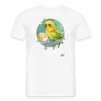 Parrot Egg: Parrot and Egg - Men's T-Shirt - white - Front - AI Model Male 178 dark (178cm)