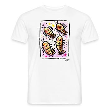 Leben im glücklichen Garnelen-Paradies - Männer T-Shirt - Weiß - Vorne - AI Model Male 178 dark (178cm)