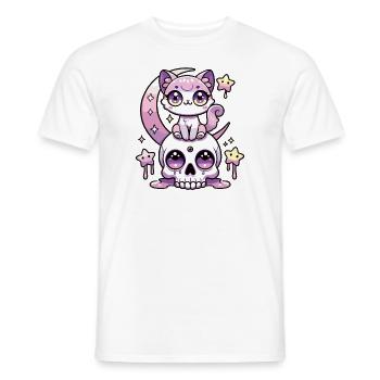 Kawaii Gothic Katze Pastellfarben Gothic Goth - Männer T-Shirt - Weiß - Vorne - AI Model Male 178 dark (178cm)