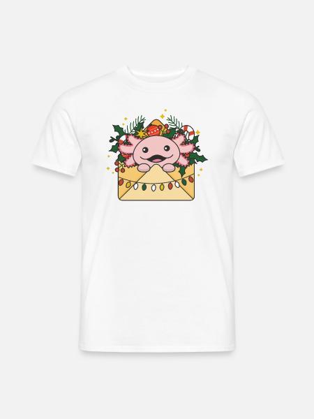 Axolotl Weihnachten Brief Winter Tiere Axolotls - Männer T-Shirt - Weiß