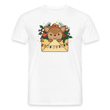 Reh Weihnachten Brief Winter Tiere Rehe - Männer T-Shirt - Weiß - Vorne - AI Model Male 178 dark (178cm)