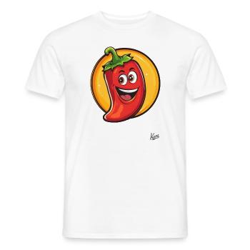 Hallo! Lustige scharfe Pepperoni - Männer T-Shirt - Weiß - Vorne - AI Model Male 178 dark (178cm)