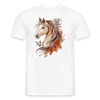 Cheval Automne - T-shirt homme - blanc - Devant - AI Model Male 178 dark (178cm)