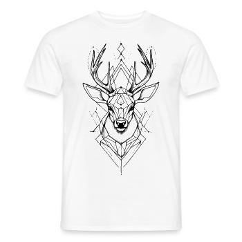 Hirsch Hirschgeweih Geometrisch Tier Wald Natur - Männer T-Shirt - Weiß - Vorne - AI Model Male 178 dark (178cm)