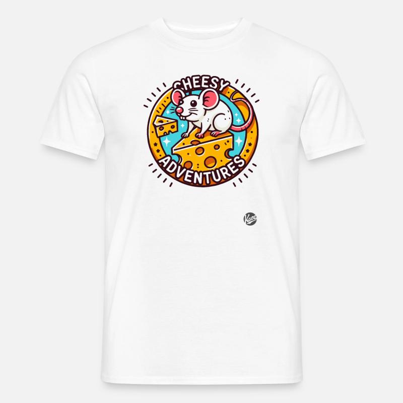 Käse-Abenteuer einer Maus - Männer T-Shirt - Weiß