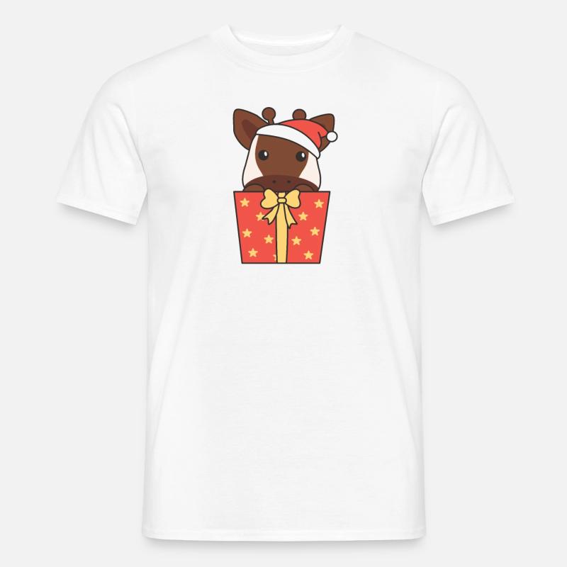 Okapi Weihnachten Geschenk Winter Tiere - Männer T-Shirt - Weiß
