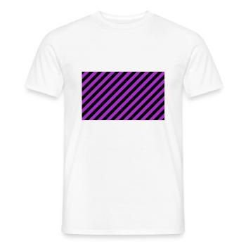 Diagonal Stripes noir et violet - T-shirt homme - blanc - Devant - AI Model Male 178 dark (178cm)