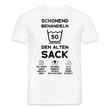 50. GEBURTSTAG HERREN 50 JAHRE SCHONEND BEHANDELN - Männer T-Shirt - Weiß - Vorne - AI Model Male 178 dark (178cm)