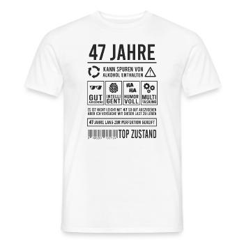 47. Geburtstag Perfektion Lustig 47 Jahre - Männer T-Shirt - Weiß - Vorne - AI Model Male 178 dark (178cm)