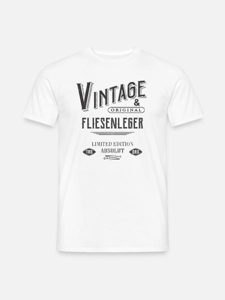 Fliesenleger Vintage - Männer T-Shirt - Weiß