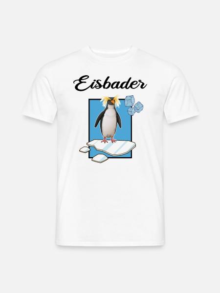 Eisbader "Winterschwimmer pinguin" Eisbad - Männer T-Shirt - Weiß