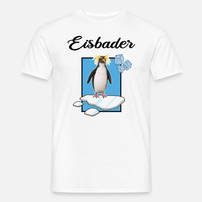 Eisbader "Winterschwimmer pinguin" Eisbad - Männer T-Shirt - Weiß
