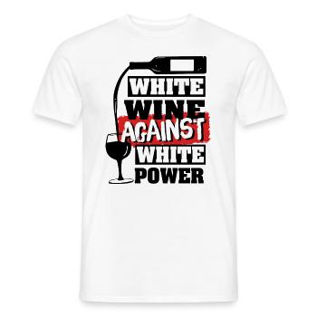 White Wine against - Männer T-Shirt - Weiß - Vorne - AI Model Male 178 dark (178cm)
