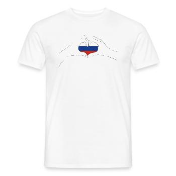 Cœur de Russie - T-shirt homme - blanc - Devant - AI Model Male 178 dark (178cm)