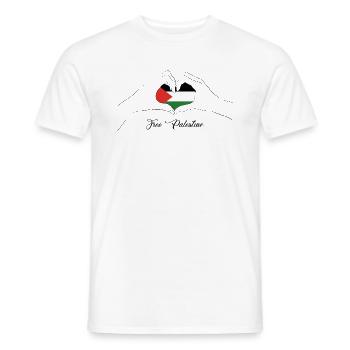 Cœur de Palestine Libre - T-shirt homme - blanc - Devant - AI Model Male 178 dark (178cm)