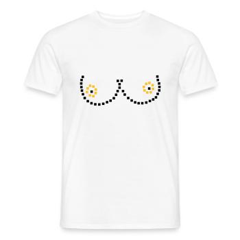Pixel Brüste - Männer T-Shirt - Weiß - Vorne - AI Model Male 178 dark (178cm)