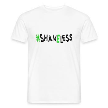 #shameless flagrant et sans vergogne - T-shirt homme - blanc - Devant - AI Model Male 178 dark (178cm)