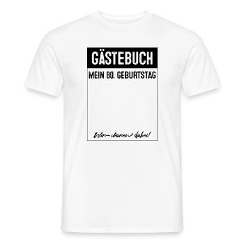 80 Years Guestbook 80th Birthday - Men's T-Shirt - white - Front - AI Model Male 178 dark (178cm)