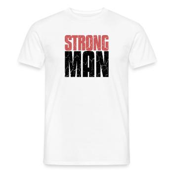 Strongman Fitness Gym Musculation - T-shirt homme - blanc - Devant - AI Model Male 178 dark (178cm)