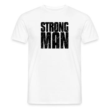 Strongman Fitness Gym Musculation - T-shirt homme - blanc - Devant - AI Model Male 178 dark (178cm)