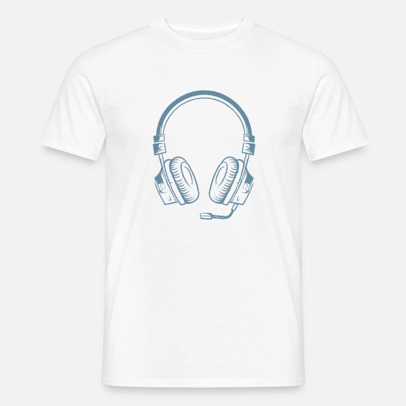 Kopfhörer Musik Kopfhörer - Männer T-Shirt - Weiß