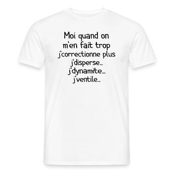 Tontons Flingueurs J'dynamite J'disperse - T-shirt homme - blanc - Devant - AI Model Male 178 dark (178cm)