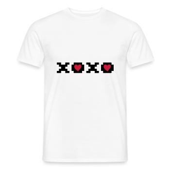 xoxo, câlins et baisers. Idée de saint-valentin - T-shirt homme - blanc - Devant - AI Model Male 178 dark (178cm)
