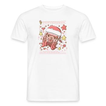 Christmas candy cane bubble head cutie - Men's T-Shirt - white - Front - AI Model Male 178 dark (178cm)