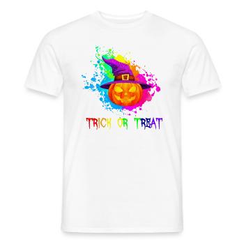 Halloween Trick Or Treat Pumpkin Gift Idea - Men's T-Shirt - white - Front - AI Model Male 178 dark (178cm)