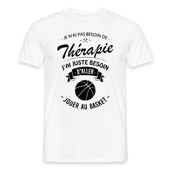 Basketball Therapy T-Shirt Basketball Basketball T-Shirt - Men's T-Shirt - white - Front - AI Model Male 178 dark (178cm)