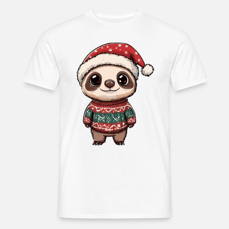 Sloth Christmas Comic - Men’s T-shirt - white