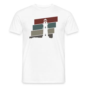 vintage retro lighthouse Northern Germany - Men's T-Shirt - white - Front - AI Model Male 178 dark (178cm)