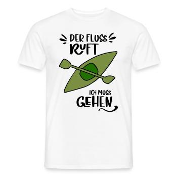 RIVER CALLS CANOE KAYAK WHITE WATER GO LAKE MOTIF - Men's T-Shirt - white - Front - AI Model Male 178 dark (178cm)