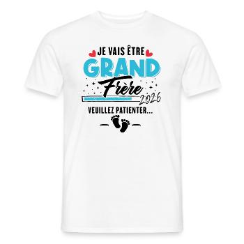 Cadeau Je vais être grand frère 2026 - T-shirt homme - blanc - Devant - AI Model Male 178 dark (178cm)