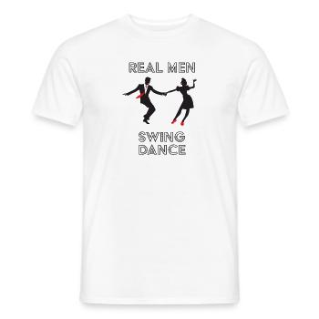 Danse Swing Hommes Vrais Hommes Danse Swing - T-shirt homme - blanc - Devant - AI Model Male 178 dark (178cm)