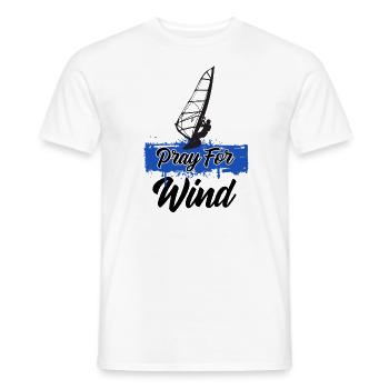 Windsurfing Pray For Wind - Men's T-Shirt - white - Front - AI Model Male 178 dark (178cm)