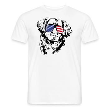 NEW SCOTIA DUCK TOLLING RETRIEVER America Flag - T-shirt homme - blanc - Devant - AI Model Male 178 dark (178cm)