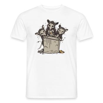 Possums Eating Trash - Men's T-Shirt - white - Front - AI Model Male 178 dark (178cm)