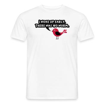 Je me suis réveillé tôt il n’y avait pas de ver Graphique - T-shirt homme - blanc - Devant - AI Model Male 178 dark (178cm)