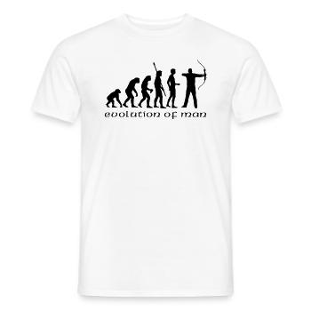 evolution_bogenschiessen_b - T-shirt homme - blanc - Devant - AI Model Male 178 dark (178cm)