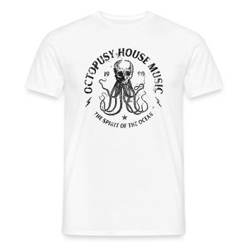 House Music ☆ Otopusy House Music ☆ - Men's T-Shirt - white - Front - AI Model Male 178 dark (178cm)
