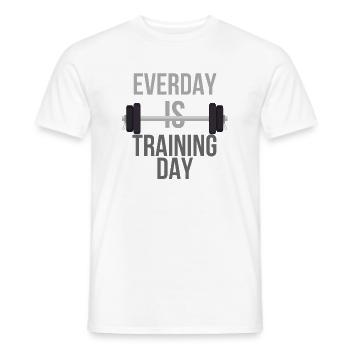 Entraînement, Entraînement, Fitness, Culturisme, - T-shirt homme - blanc - Devant - AI Model Male 178 dark (178cm)
