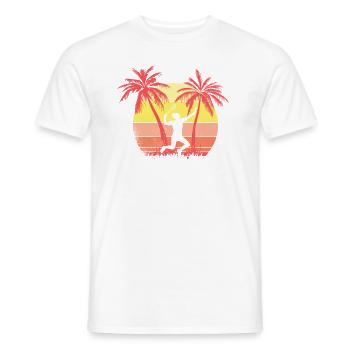 Badminton Girl Spieler Smash Summer Sunset 80s - Männer T-Shirt - Weiß - Vorne - AI Model Male 178 dark (178cm)