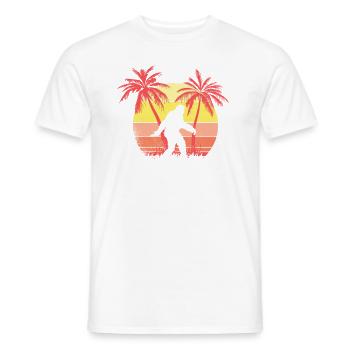 Bigfoot Summer Sunset 80s Palm Palm - Männer T-Shirt - Weiß - Vorne - AI Model Male 178 dark (178cm)