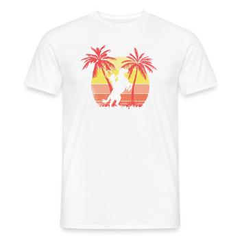 Horse Summer Sunset 80s Palm Palm - Männer T-Shirt - Weiß - Vorne - AI Model Male 178 dark (178cm)