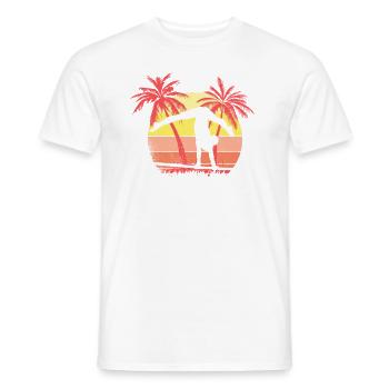 Gymnast Girl Bar Übung Sommer Sonnenuntergang 80s - Männer T-Shirt - Weiß - Vorne - AI Model Male 178 dark (178cm)