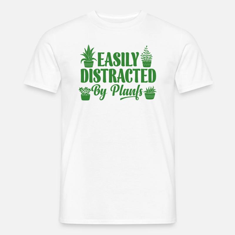 Easily Distracted By Plants - Männer T-Shirt - Weiß