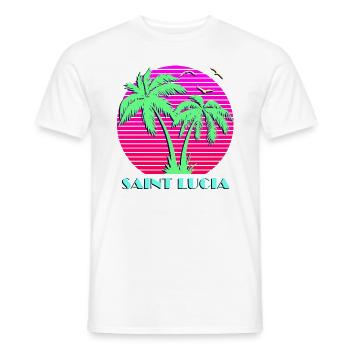 Saint Lucia - Men's T-Shirt - white - Front - AI Model Male 178 dark (178cm)